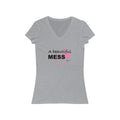 A Beautiful Mess Short Sleeve V - Neck Tee - altruesm