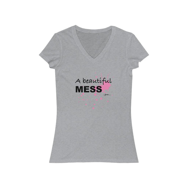 A Beautiful Mess Short Sleeve V - Neck Tee - altruesm