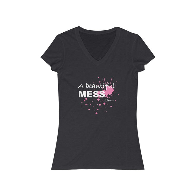 A Beautiful Mess Short Sleeve V - Neck Tee - altruesm