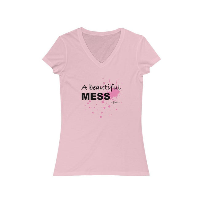 A Beautiful Mess Short Sleeve V - Neck Tee - altruesm