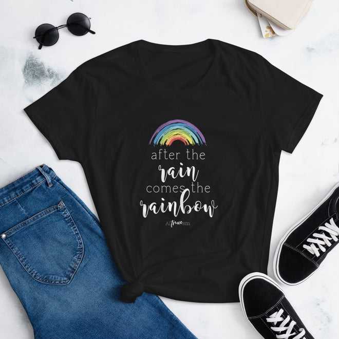 After the Rain Comes the Rainbow Short Sleeve T-Shirt - altruesm