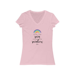 After the Rain Comes the Rainbow Short Sleeve V-Neck Tee