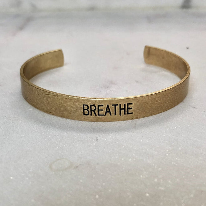 Breathe Brushed Copper Gold Cuff - altruesm