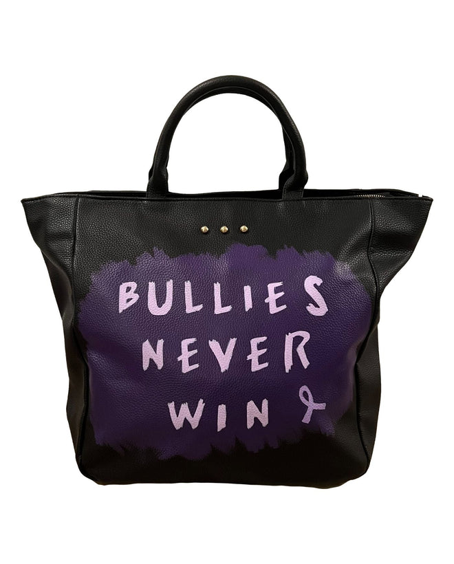 Domestic Violence Awareness Bullies Never Win Tote Bag - altruesm