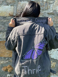 Domestic Violence Awareness Butterfly Jean Jacket - altruesm