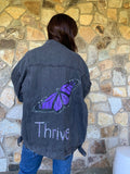 Domestic Violence Awareness Butterfly Jean Jacket - altruesm