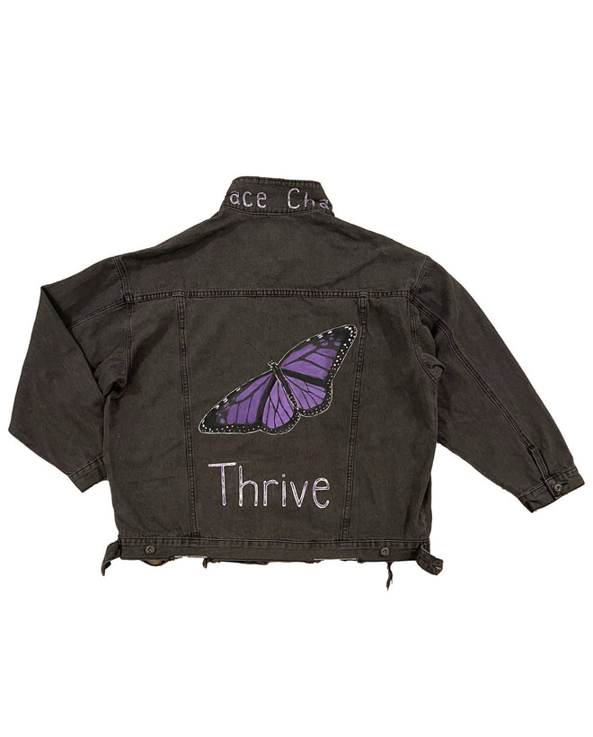 Domestic Violence Awareness Butterfly Jean Jacket - altruesm