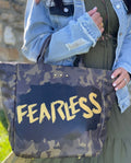 Fearless Custom Hand - Painted Camo Tote Bag - altruesm