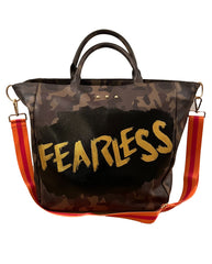 Fearless Custom Hand-Painted Camo Tote Bag