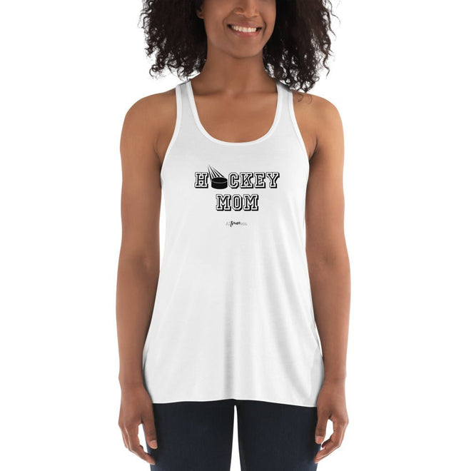 Hockey Mom Flowy Racerback Tank - altruesm