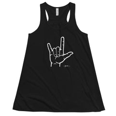 I Love You Sign Language Flowy Racerback Tank