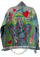 I Love You Sign Language Jean Jacket