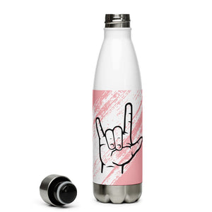 I Love You Sign Language Stainless Steel Water Bottle - altruesm