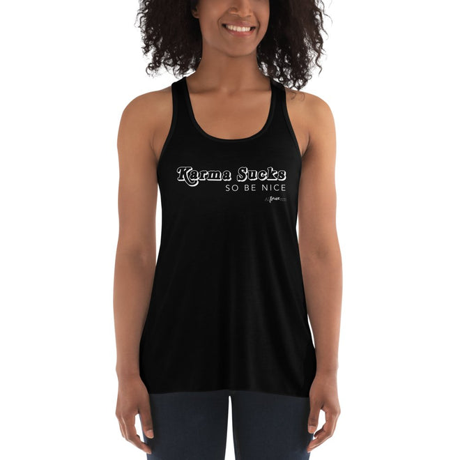 Karma Sucks Flowy Racerback Tank - altruesm