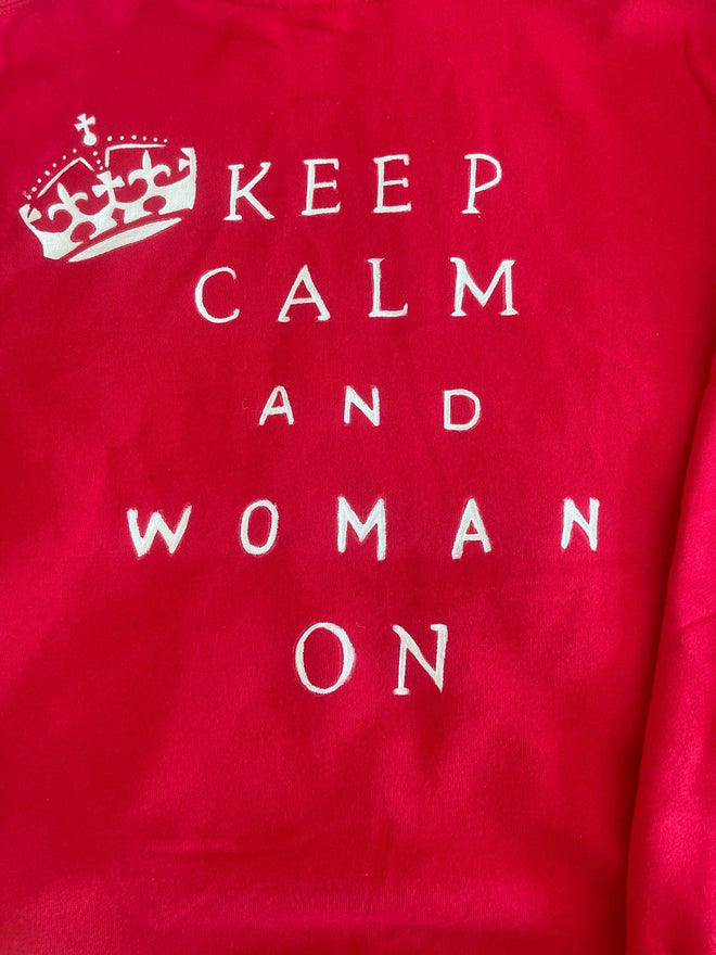 Keep Calm and Woman On Premium Hoodie - altruesm