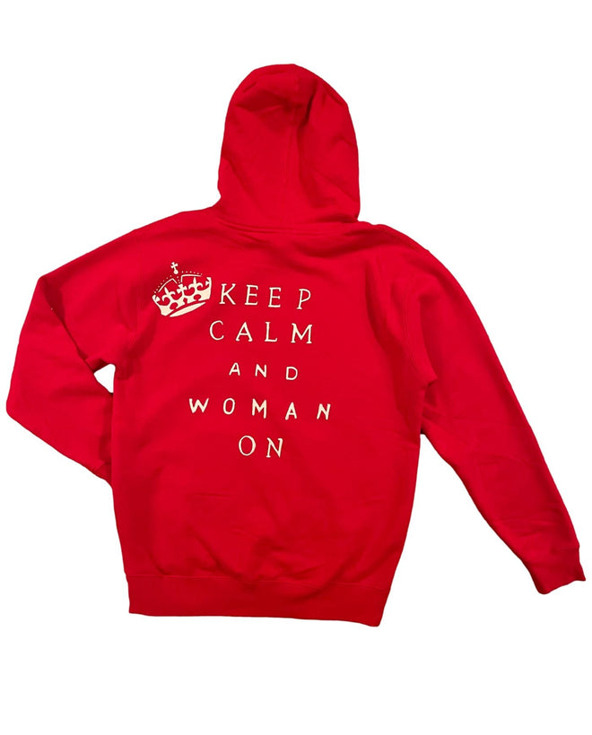 Keep Calm and Woman On Premium Hoodie - altruesm