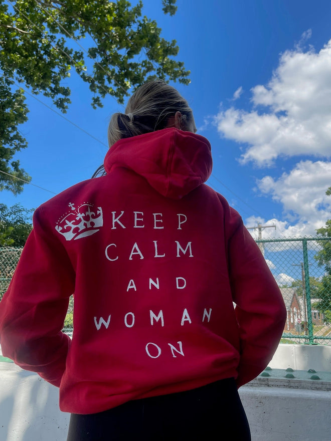 Keep Calm and Woman On Premium Hoodie - altruesm