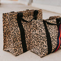 Leopard XL Canvas Crossbody Tote - altruesm