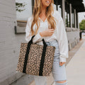 Leopard XL Canvas Crossbody Tote - altruesm