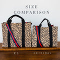 Leopard XL Canvas Crossbody Tote - altruesm