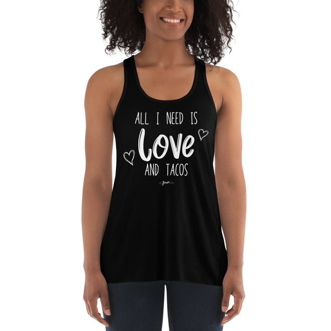 Love and Tacos Flowy Racerback Tank - altruesm