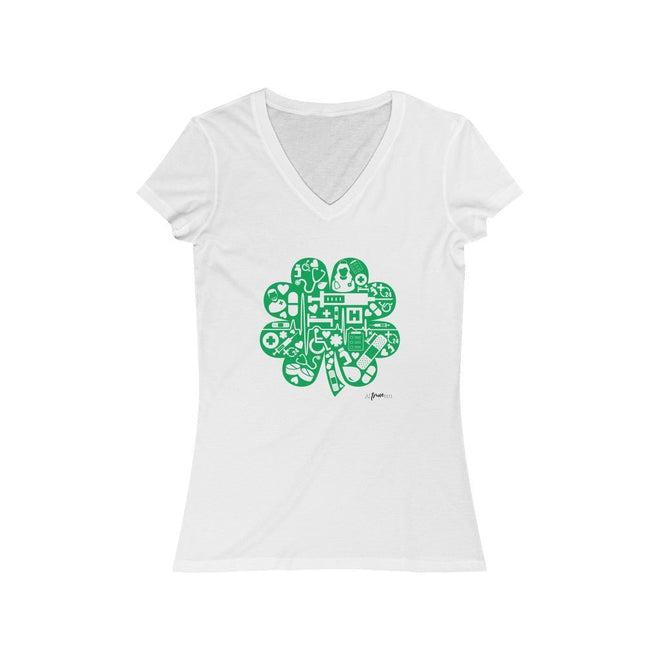 Nurse/Doctor Clover Short Sleeve V - Neck Tee - altruesm