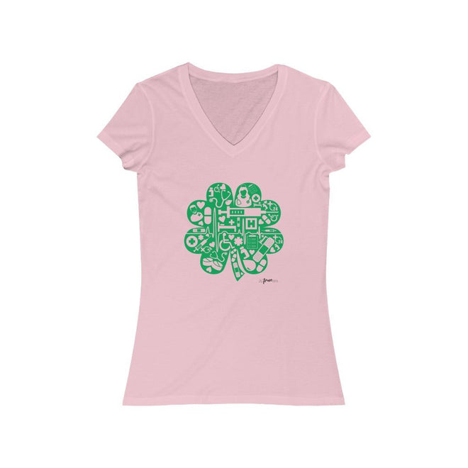 Nurse/Doctor Clover Short Sleeve V - Neck Tee - altruesm