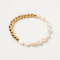 Pearl and Gold Stretchy Bracelet - altruesm