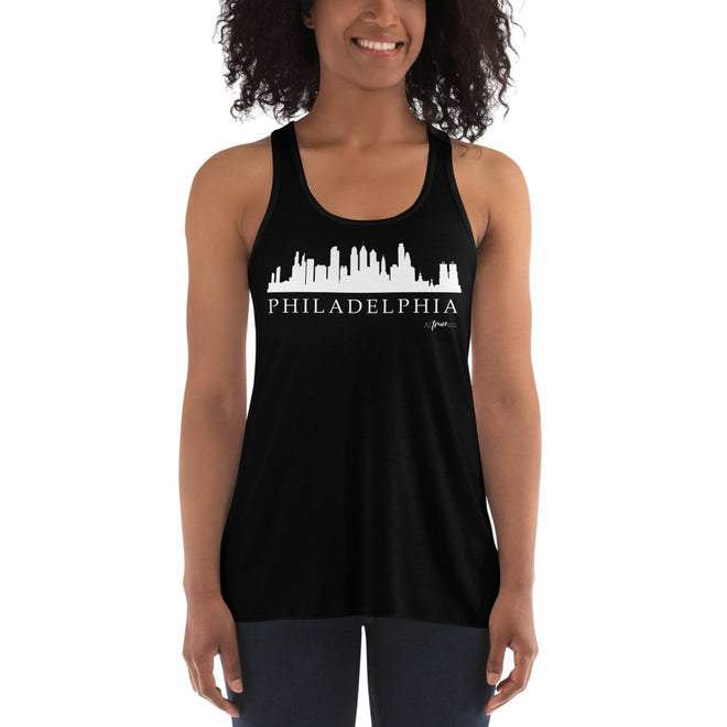 Philadelphia Skyline Flowy Racerback Tank - altruesm