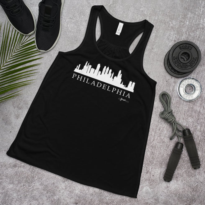 Philadelphia Skyline Flowy Racerback Tank - altruesm