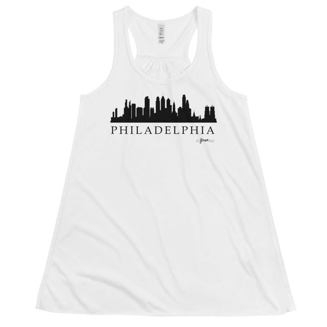 Philadelphia Skyline Flowy Racerback Tank - altruesm