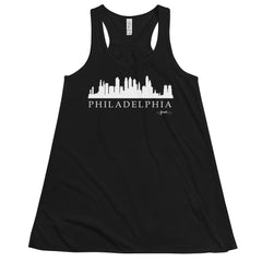 Philadelphia Skyline Flowy Racerback Tank