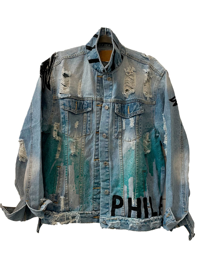 Philly Skyline Jean Jacket - altruesm