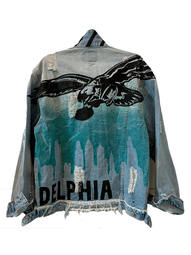 Philly Skyline Jean Jacket - altruesm