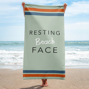 Resting Beach Face Beach Towel - altruesm