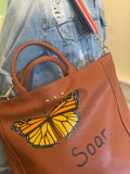 Soar Butterfly Custom Hand - Painted Tote Bag - altruesm