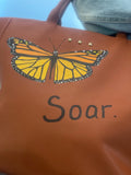 Soar Butterfly Custom Hand - Painted Tote Bag - altruesm