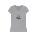 Think Like a Queen Short Sleeve V - Neck Tee - altruesm