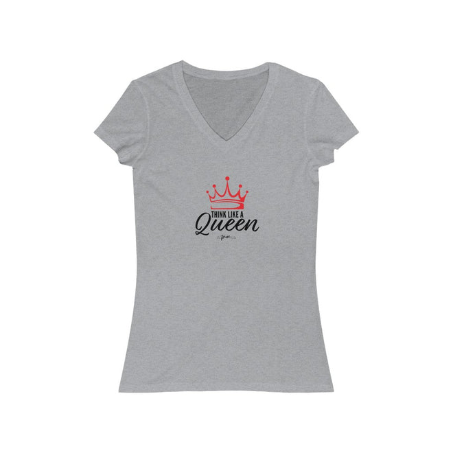 Think Like a Queen Short Sleeve V - Neck Tee - altruesm