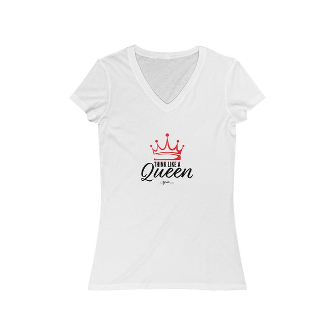 Think Like a Queen Short Sleeve V - Neck Tee - altruesm