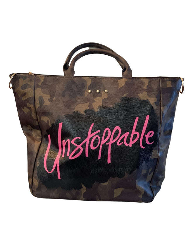 Unstoppable Script Camo Tote Bag - altruesm