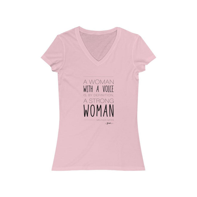 Woman with a Voice Short Sleeve V - Neck Tee - altruesm