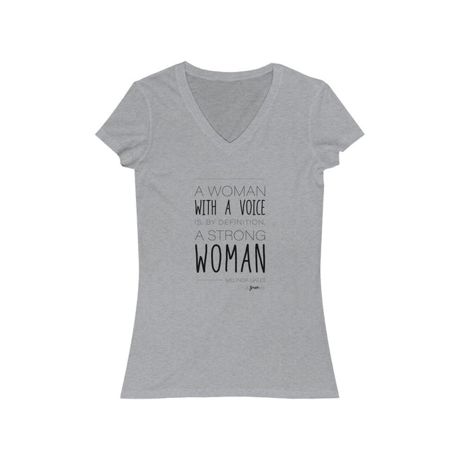 Woman with a Voice Short Sleeve V - Neck Tee - altruesm