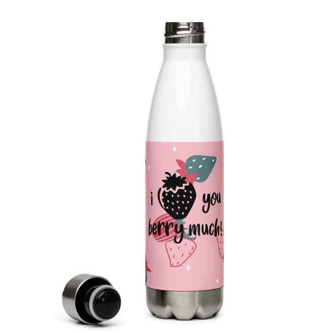 Love You Berry Much Stainless Steel Water Bottle